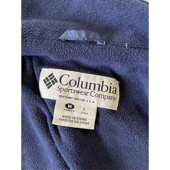 Columbia Navy Blue Fleece Lined Full Zip Vented Jacket Women's Medium - Picture 7 of 11